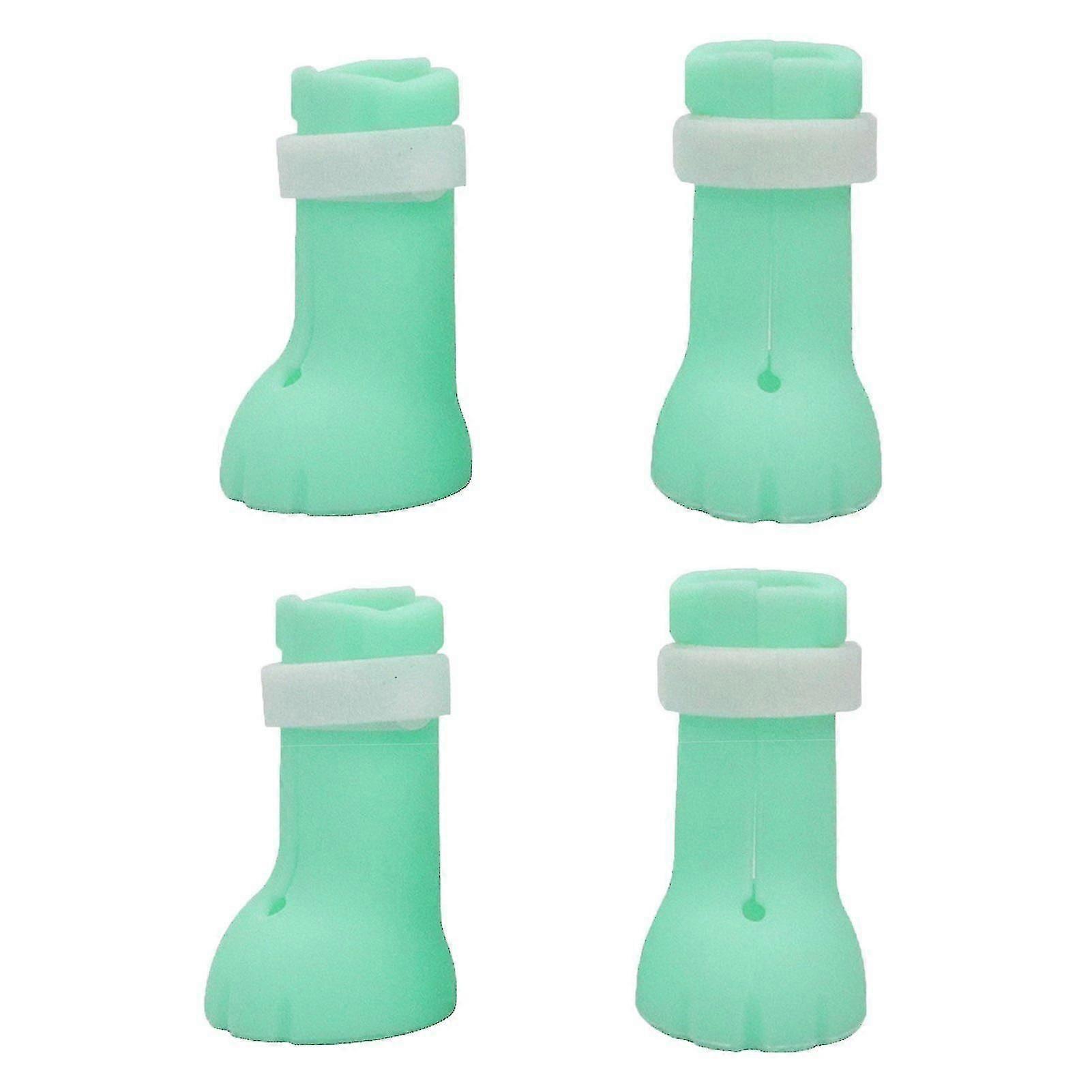 YajuAnti-scratch Shoes With Magic Strip Adjustable Silicone Pet Grooming Scratching Restraint Booties(4pcs,green)