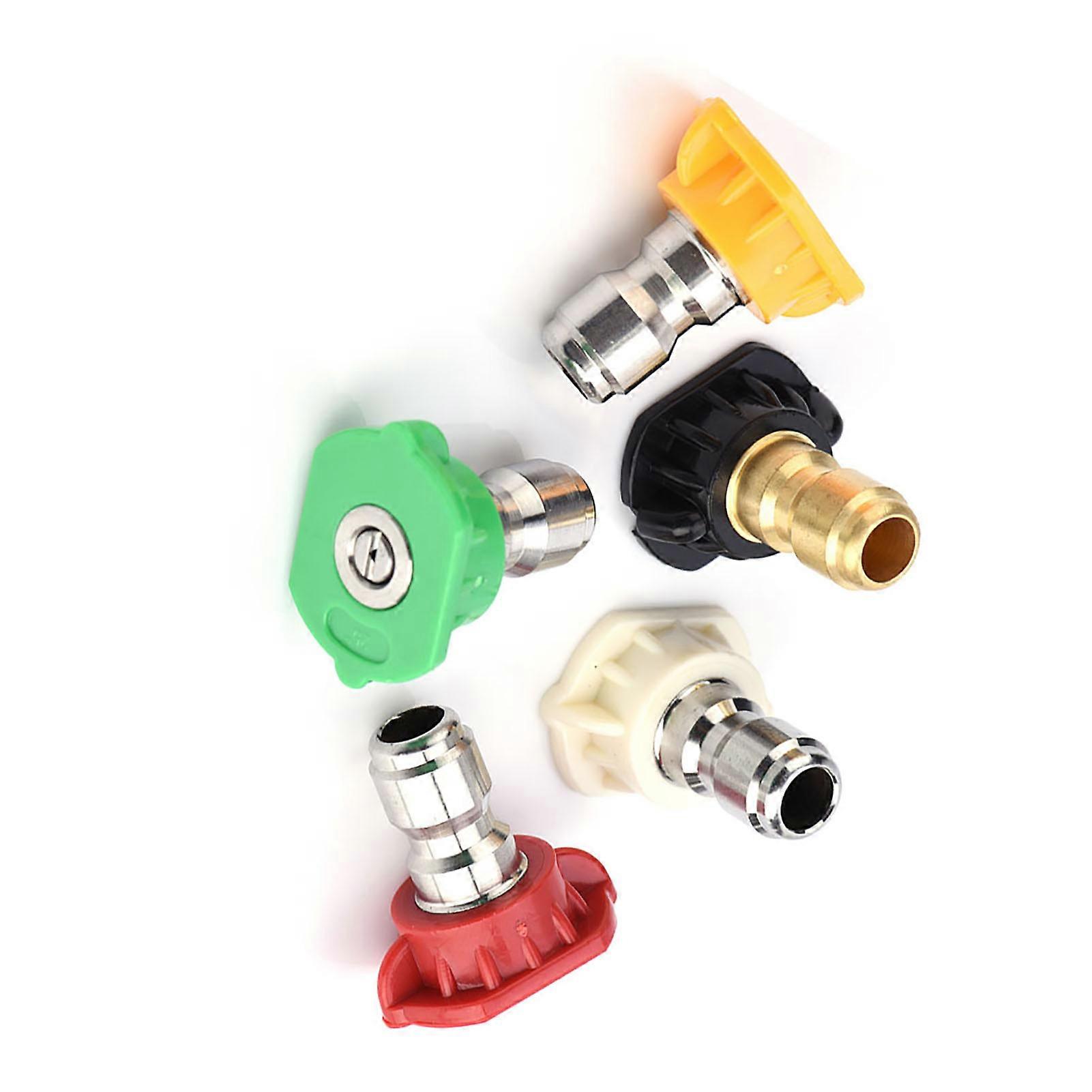 5pcs New Pressure Washer Spray Nozzles Tip Set Variety Degrees For Quick Connect Hot