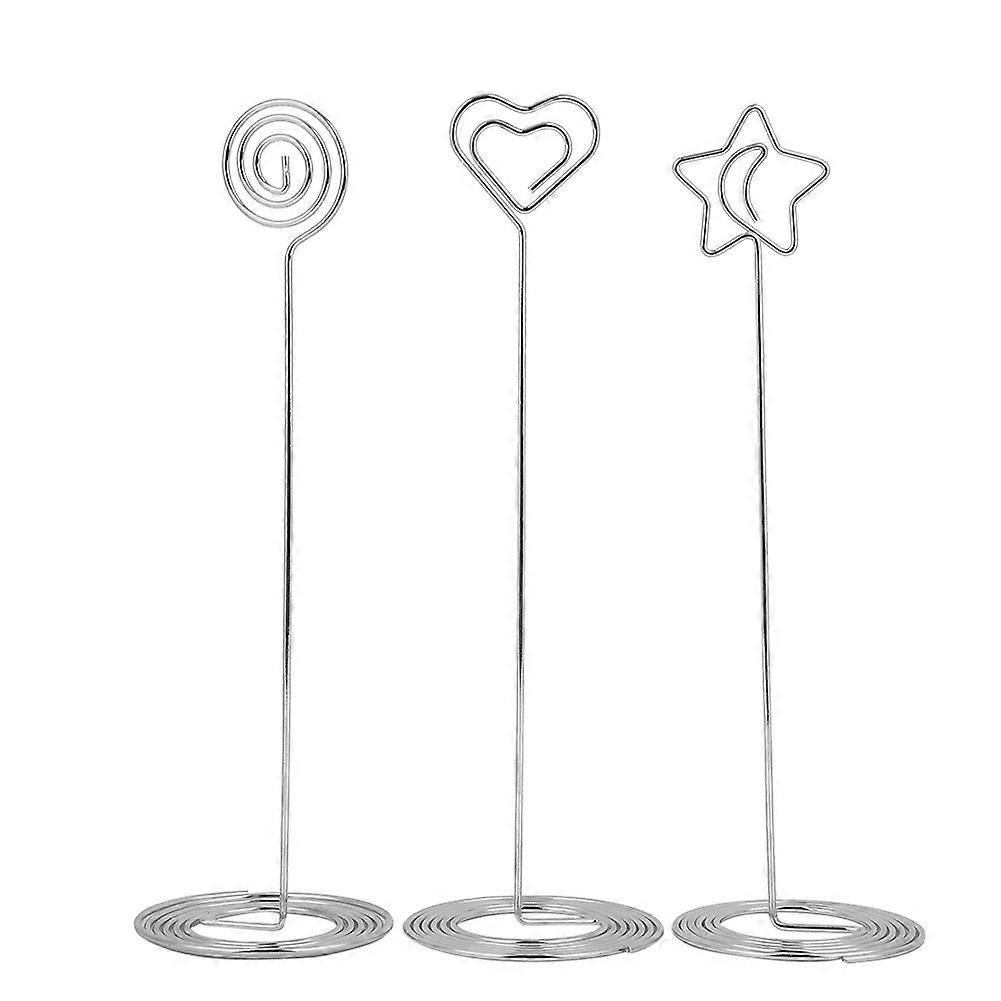 3PCS 220mm Memo Clip Holder Card Picture Note Table Number Stand Office Desk OrganizerSilver