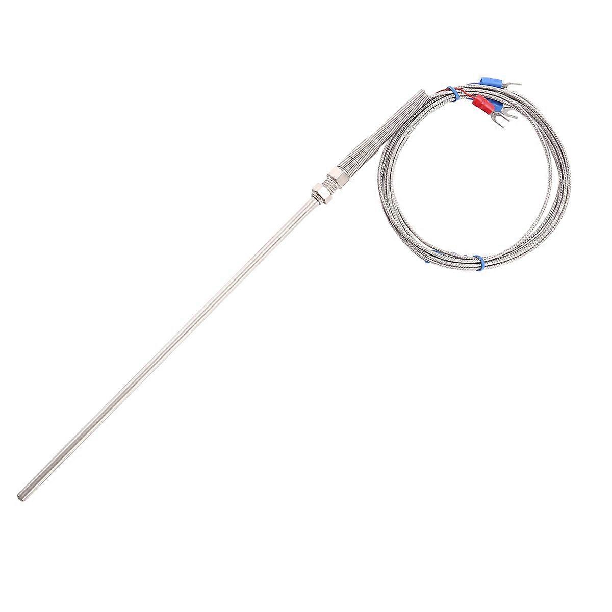 0-400C PT100 Type 5mm x 50mm Temperature Controller Thermocouple Probe 2 Meters