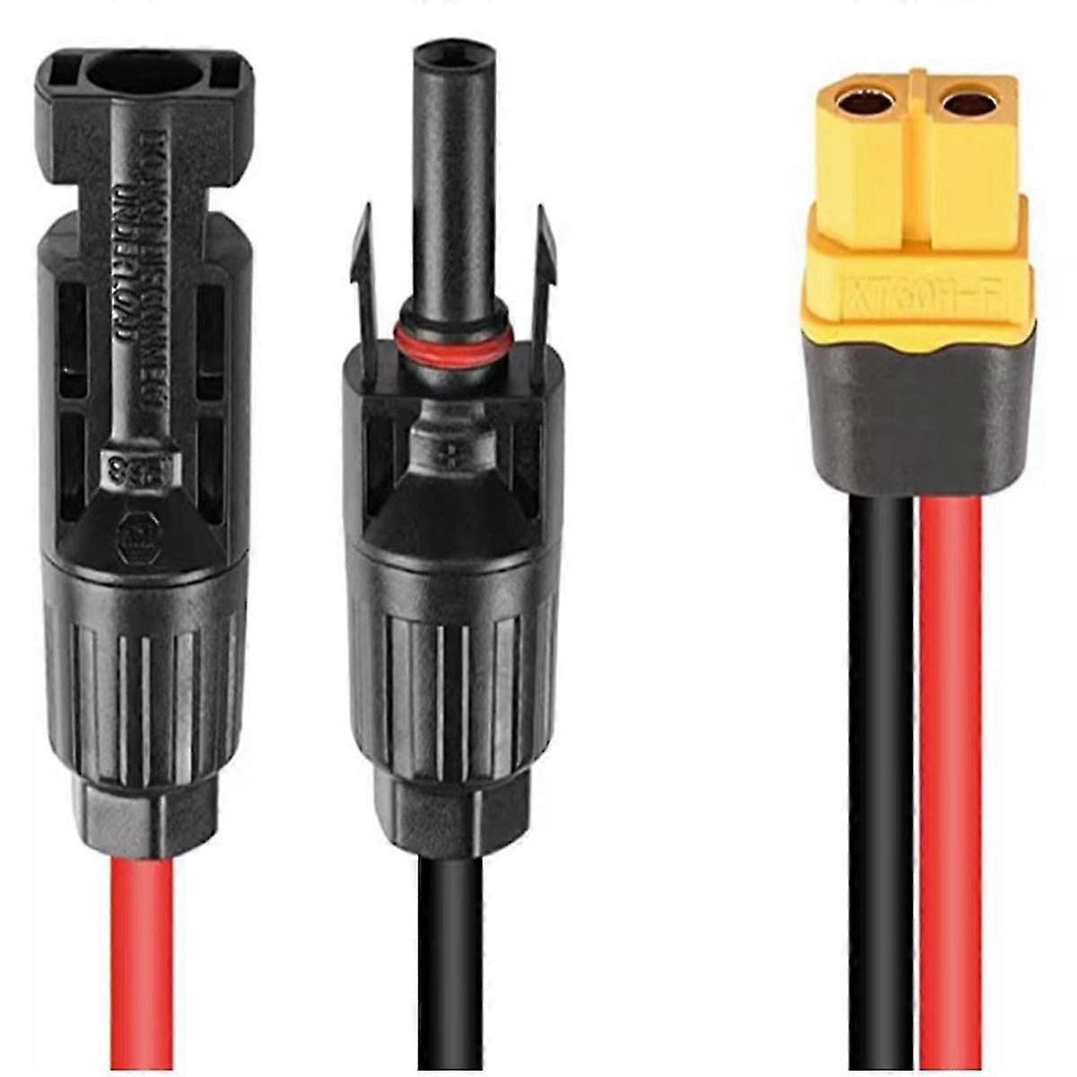 Solar Cable Solar to XT60 12AWG Charge Extension Cable Solar Panel Connector to XT60 Connector suitable for Solar Generator D