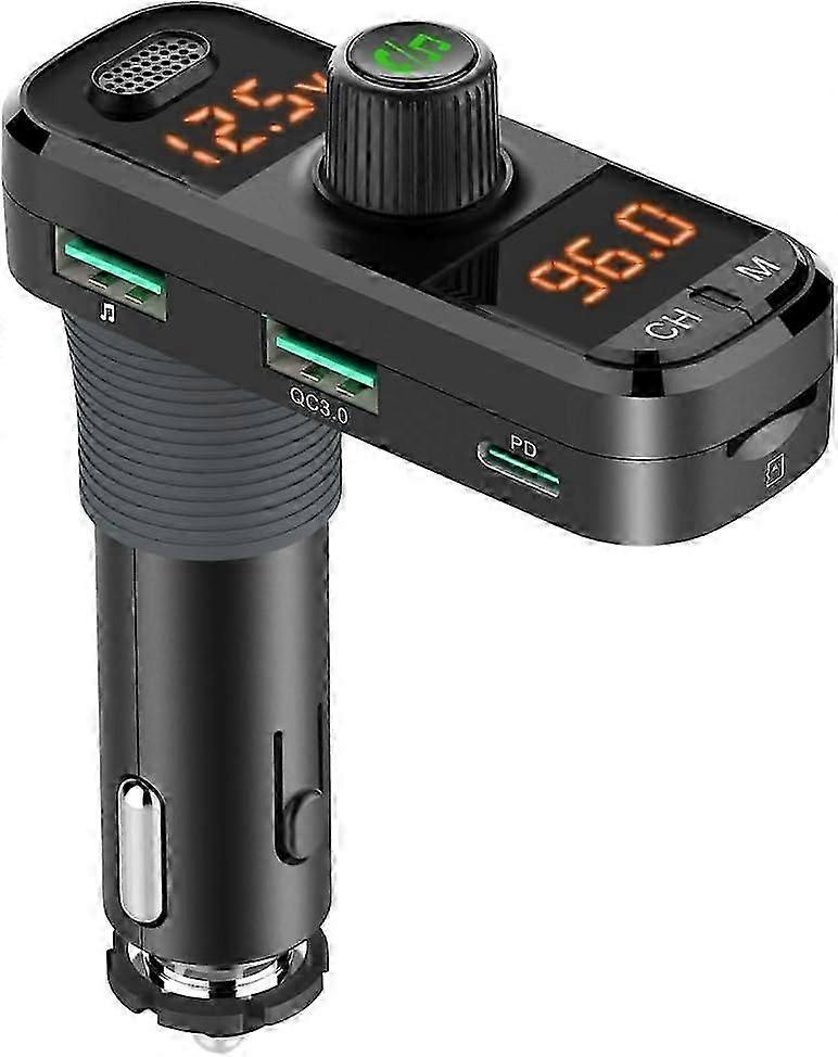 Bluetooth FM Transmitter, Wireless Radio Adapter for Bluetooth Car MP3 Player, Hands-free Calling, 2