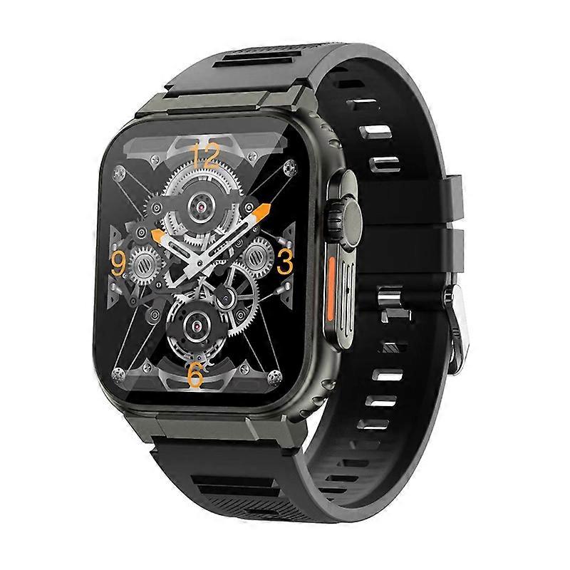 A70 1.96 Inch Health Monitoring Multifunctional IP68 Waterproof Bluetooth Call Smart Watch Black