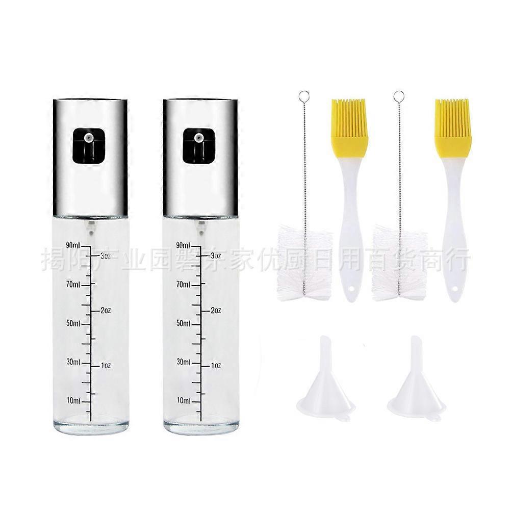 2-Pack Refillable Oil Spray Bottles with Measuring Scale for Air Frying and Baking - 8 oz Capacity, BPA-Free Material