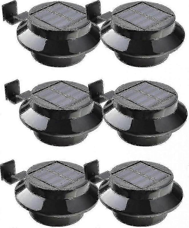 雨どい、フェンス、屋根、雨どい、庭、壁、黒のHkのための6パックソーラーパワーLEDライト