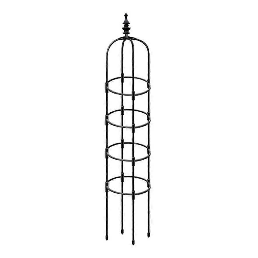 8mm Thick Black Garden Trellis for Climbing Plants, 90cm Tall, 28cm Rings