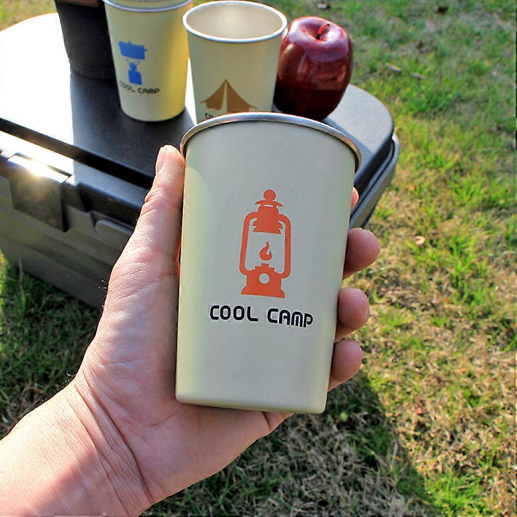 Pack of 4 Bottles of Coolcamp Water 350ml Drinking Cup with Lid 304 Stainless Steel Fishing Cycling Drink Drinkware Bottles Cups