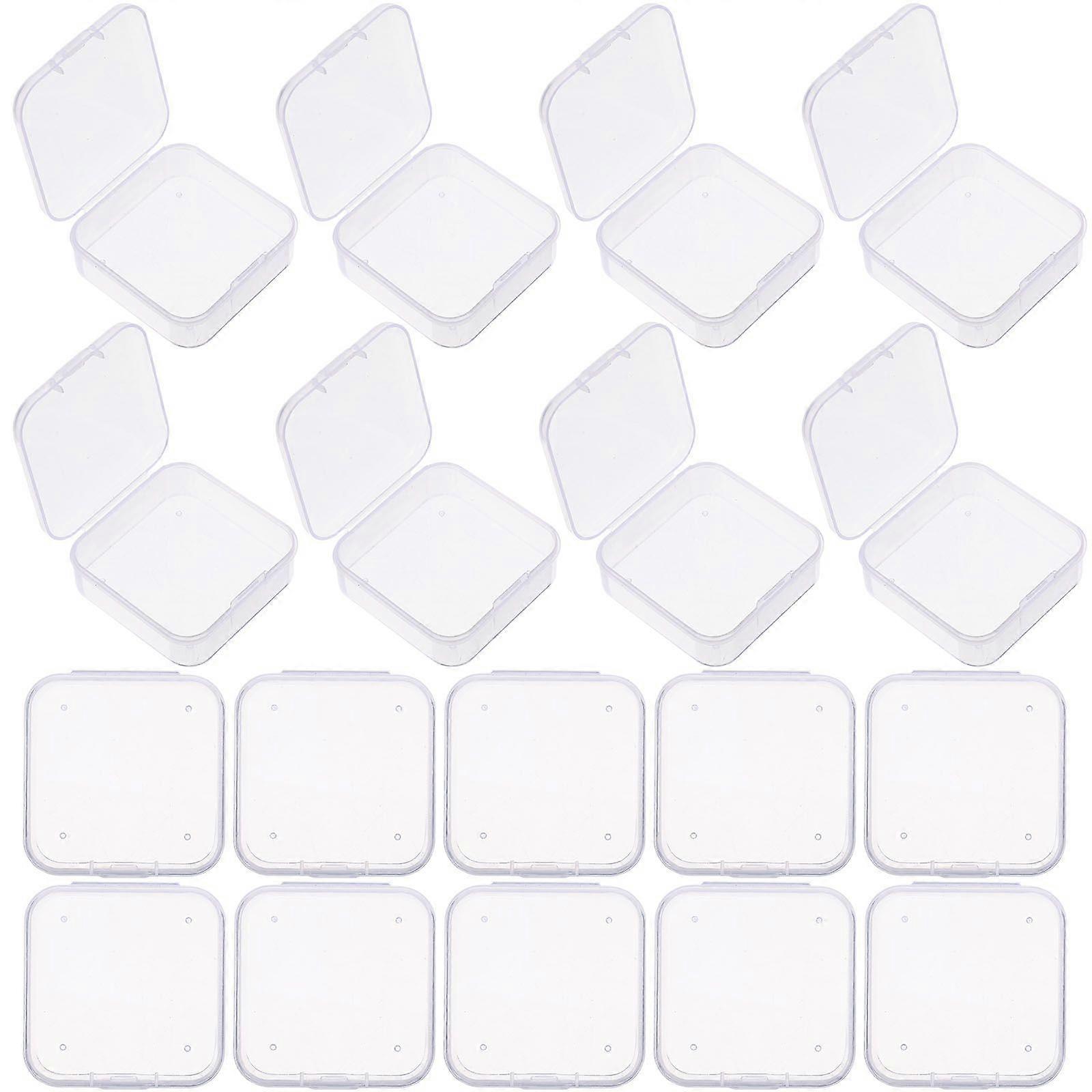 30pcs Transparent Small Square Boxes Jewelry Boxes Earplug Small Jewelry Storage Boxes