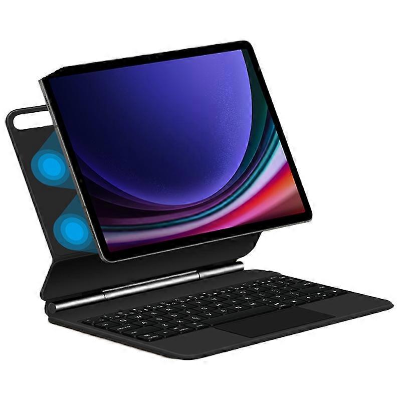 For Samsung Galaxy Tab S9 Magnetic Floating Bluetooth Keyboard+Leather Tablet Case