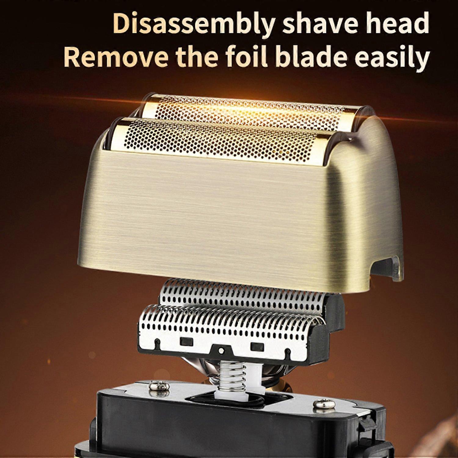 Herren Vollmetall Rasierer Dual Mesh Reziprok Rasierer High Speed Bart Rasierer Glatze LCD Power Displa