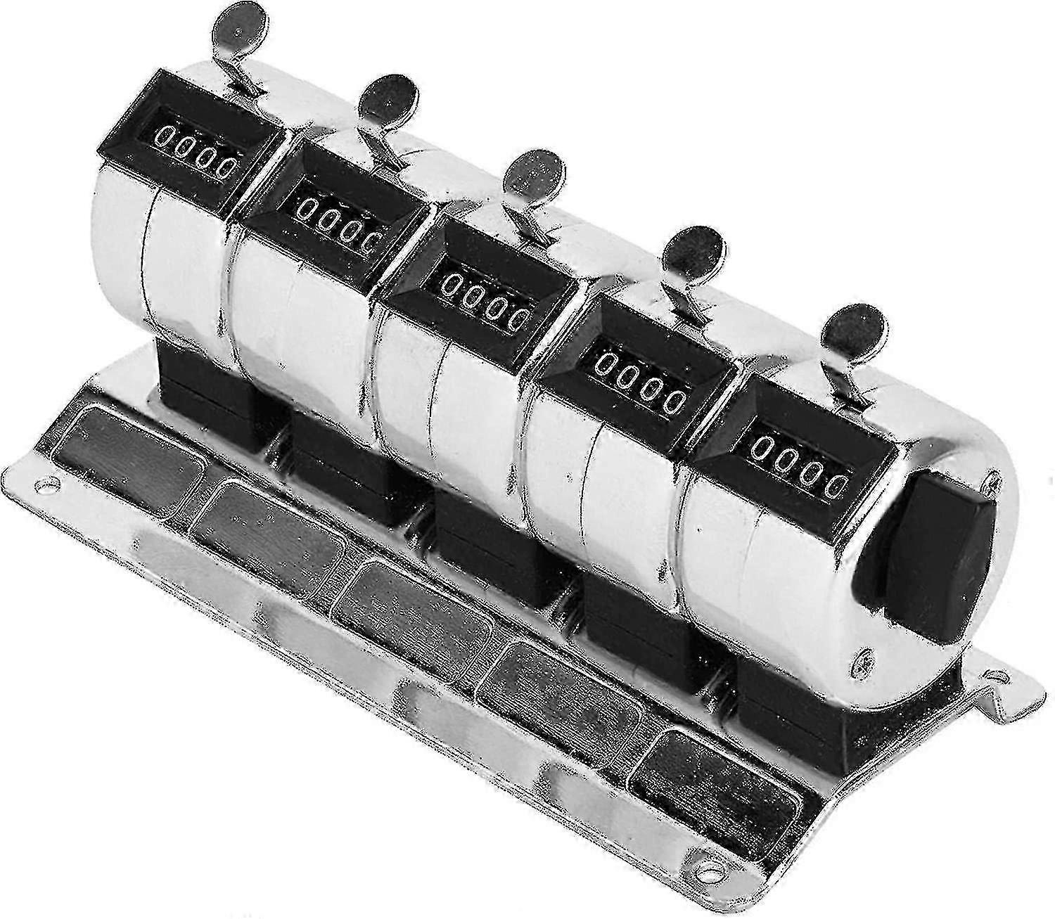 4-Digit Mechanical Metal Tally Counter - Manual Ratchet for Airport & Factory Use