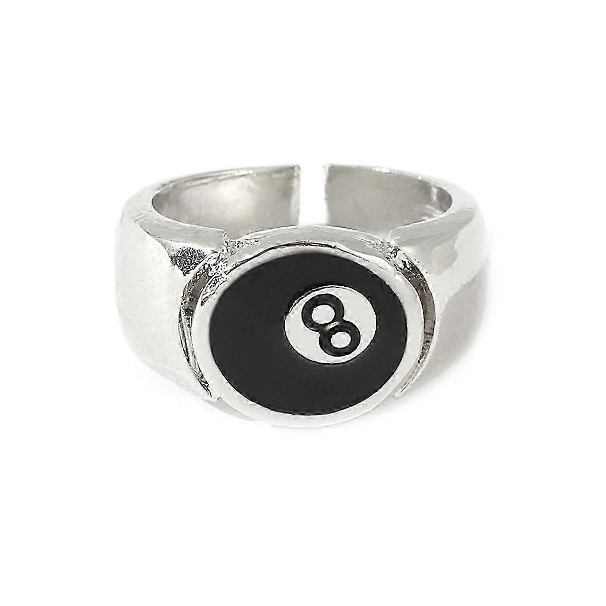 "8 Ball Pool Ball Ring,Adjustable Number Black 8 Eight Pool Billiard Ring, for Pool Lovers, Billiard