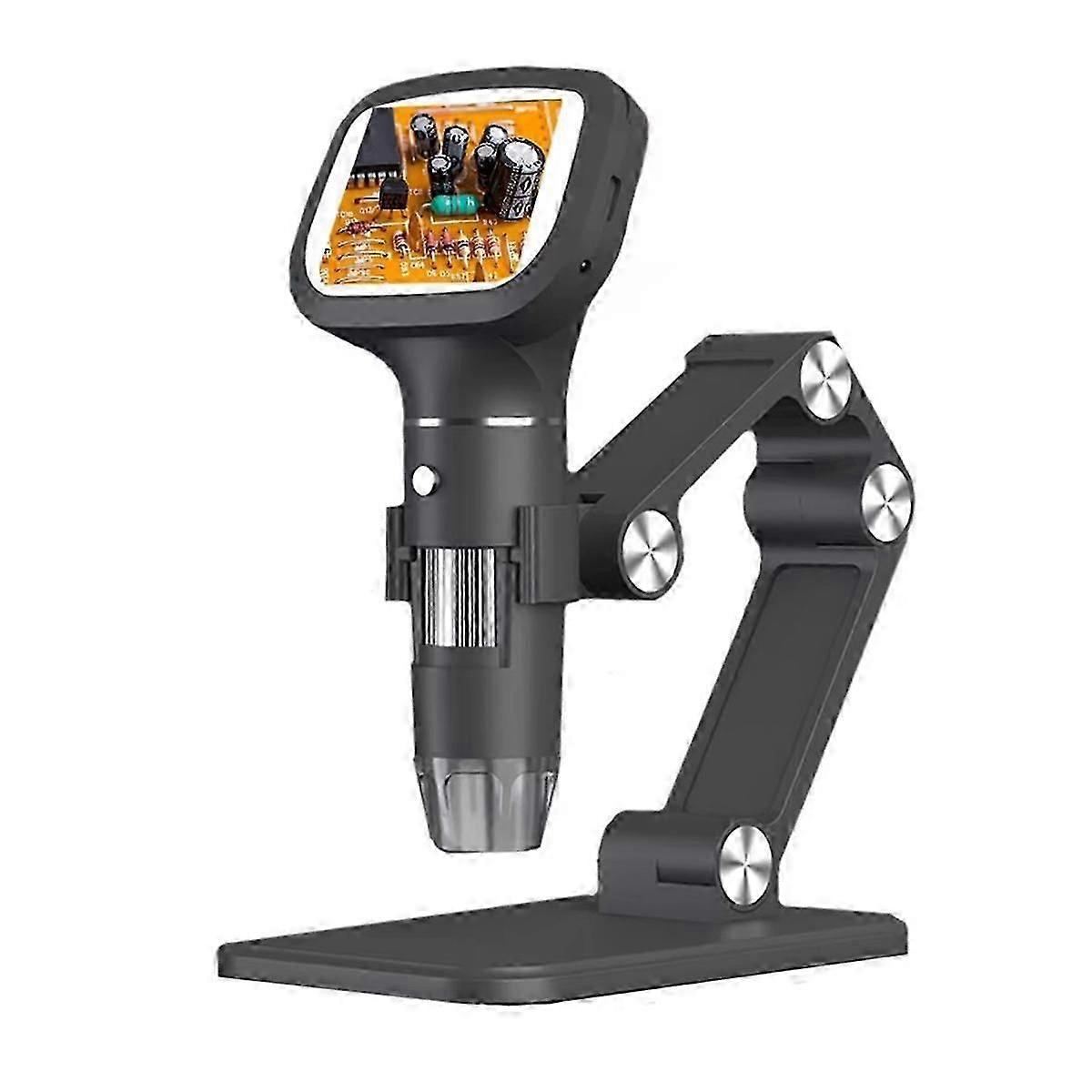 Upgrade 2.4 Inch Digital Microscope 1600X Magnification Coin Microscope with 8 LEDs Soldering Microscope for Repair