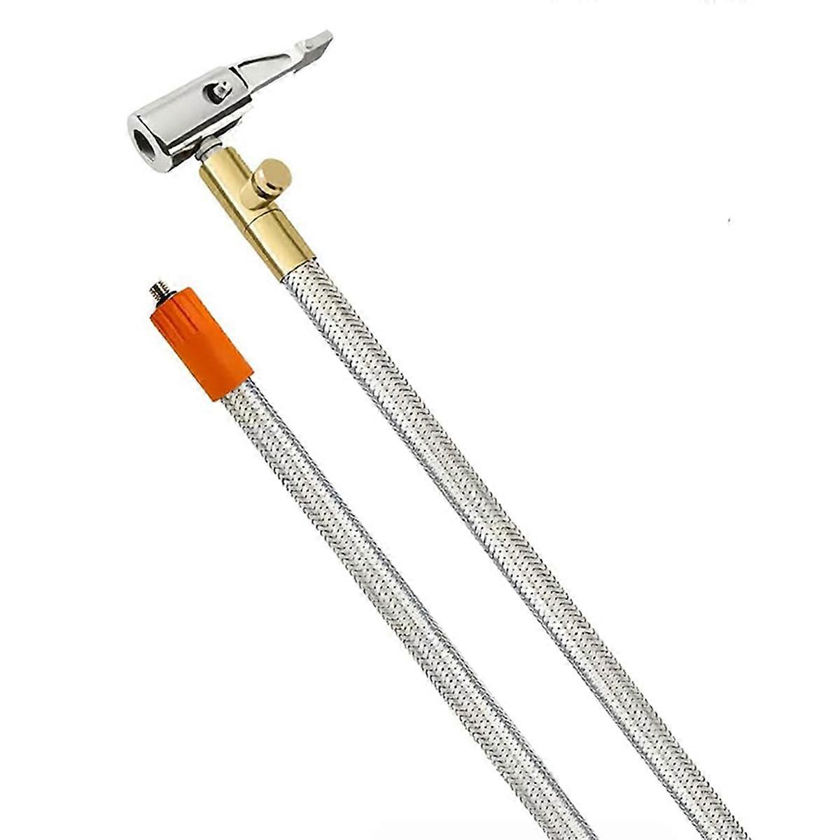 Extended Portable Air Compressor Tire Inflator Replacement Hose with Stainless Steel Mesh for Protection, Air Pump Tube