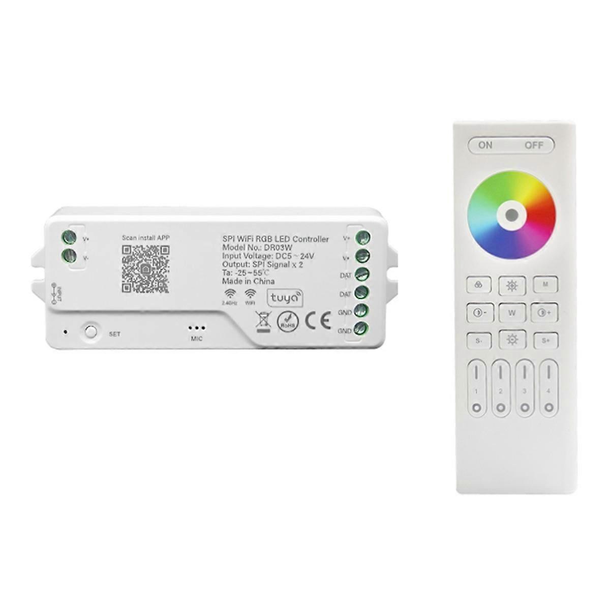 Contrôleur LED RGB DR03W TUYA SPI WIFI, variateur blanc