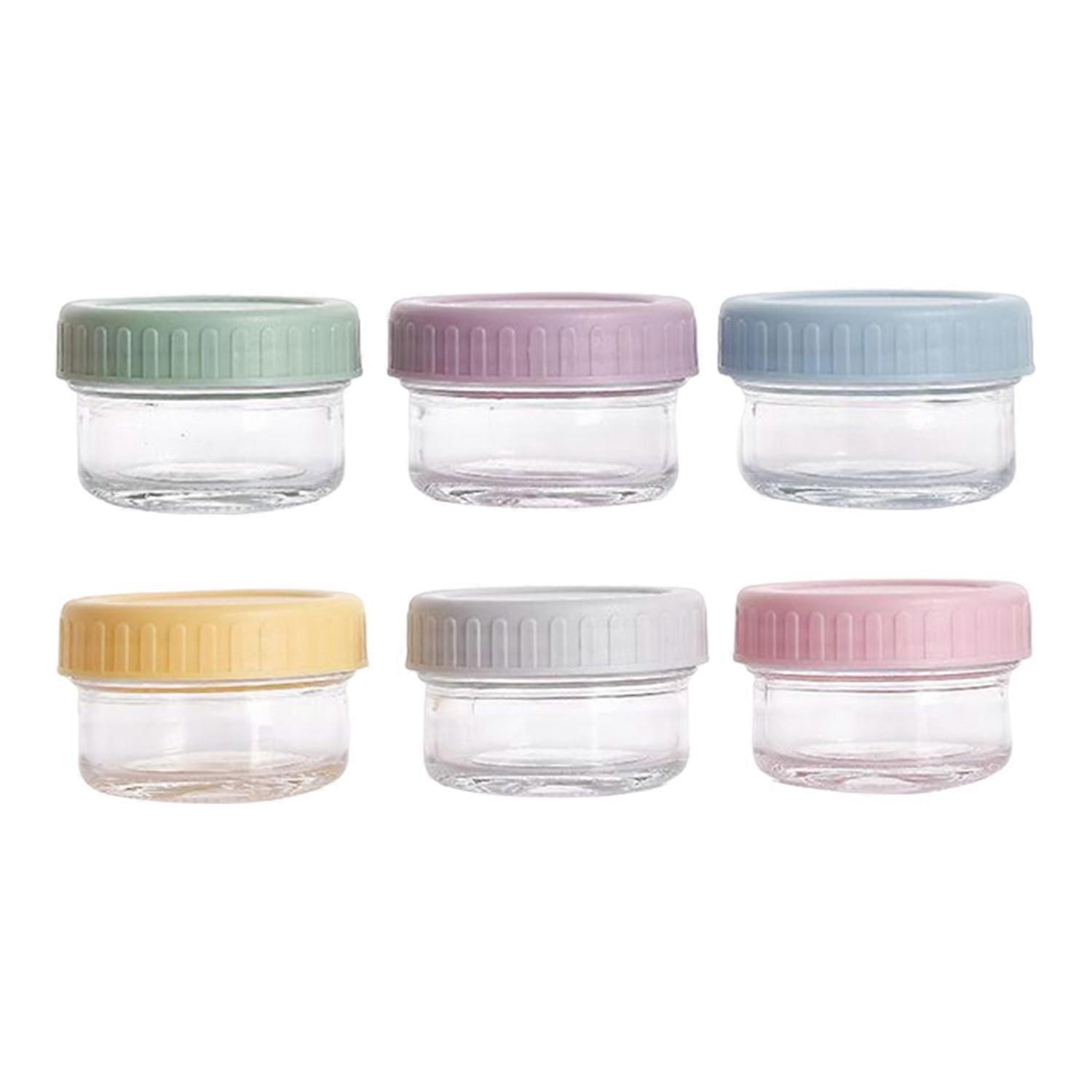 6Pcs 80ML Caviar Glass Container with Airtight Lid Leak-Proof BPA-Free Multi-functional Food