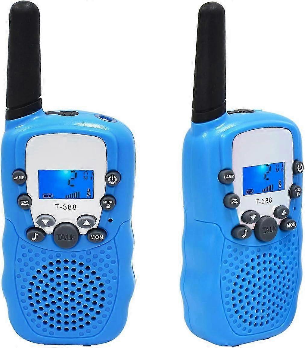 Walkie Talkie Kids Radio, Walki Talki Walkie Talkie with Flashlight 3KM Range Woki Toki Toy Gift, 2 Pieces Blue