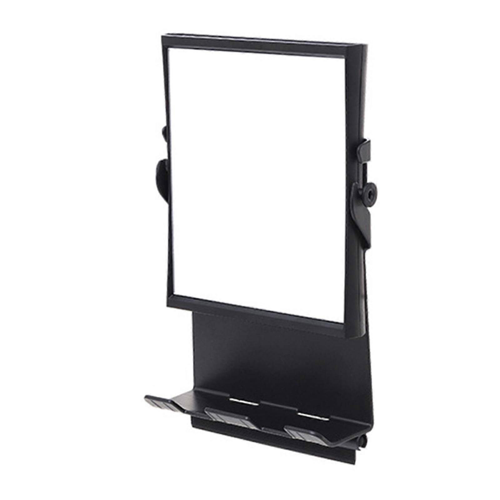 Double Sided Water Storage Mirror No Drilling Fog Proof Mirror Convenient for Daily Care & Makeup Suitable for All Users Matt black