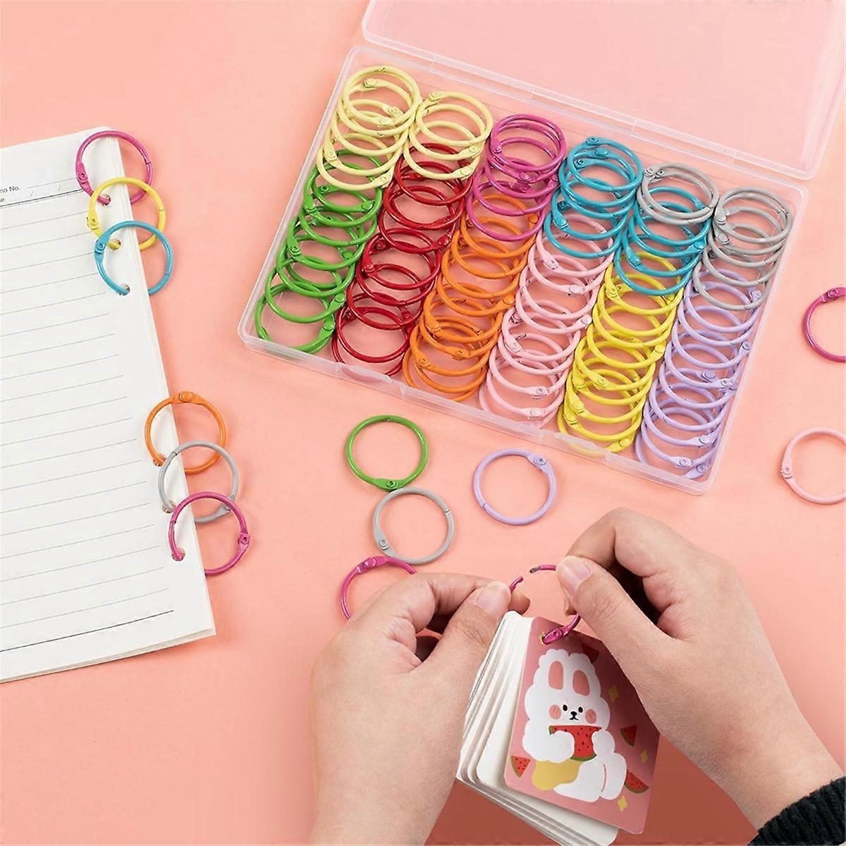 100 PCS Binder Rings with 1 Box - 1 1/5 Inch Loose Leaf Paper Rings
