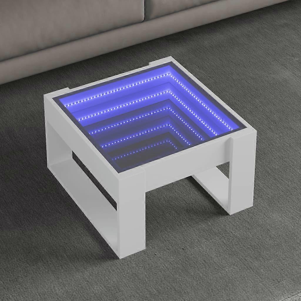 Couchtisch mit Infinity-LED WeiÃŸ 50x53x30 cm
