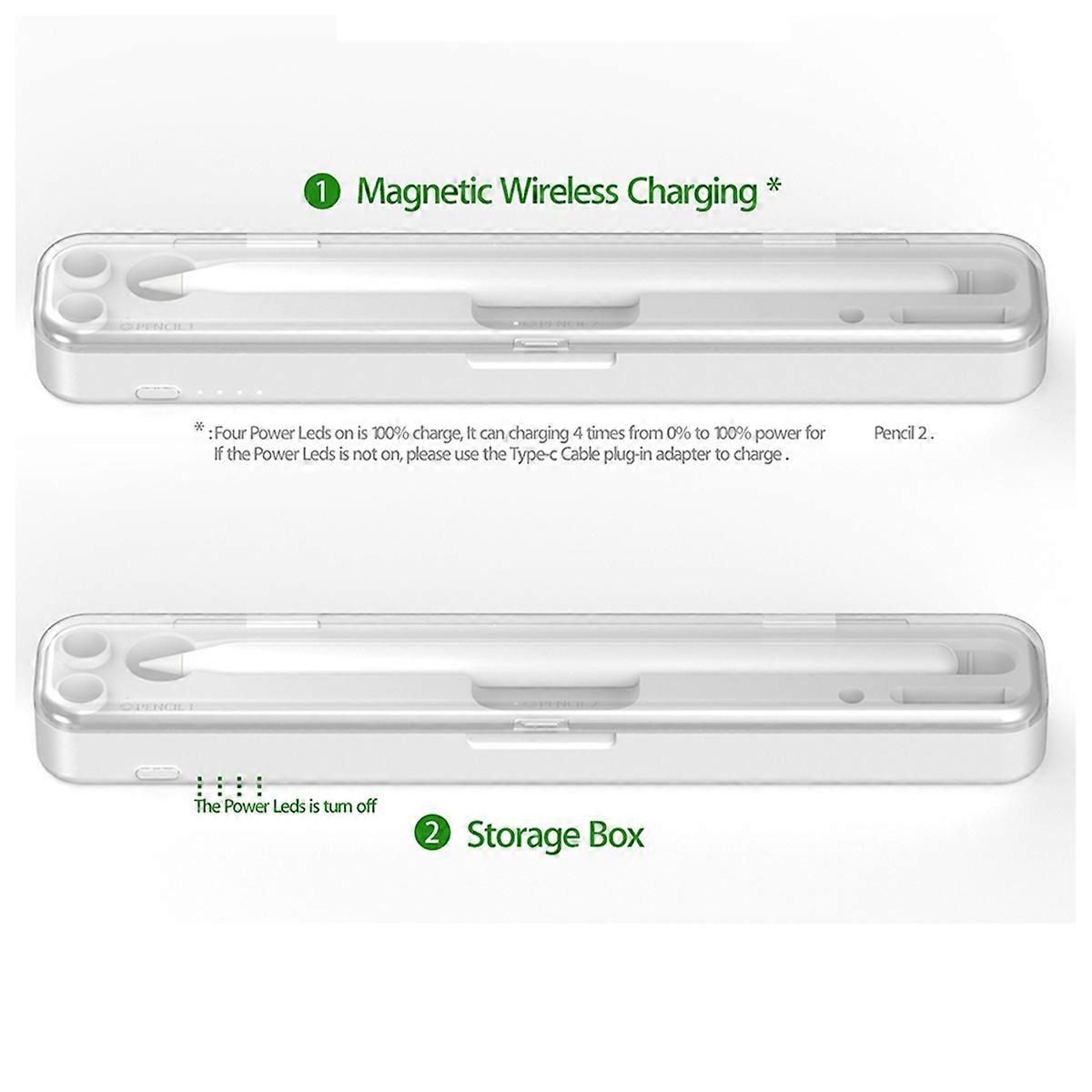 For Pencil 1/2 Stylus Pen 2 In1 Wireless Charging Pencil Box, A