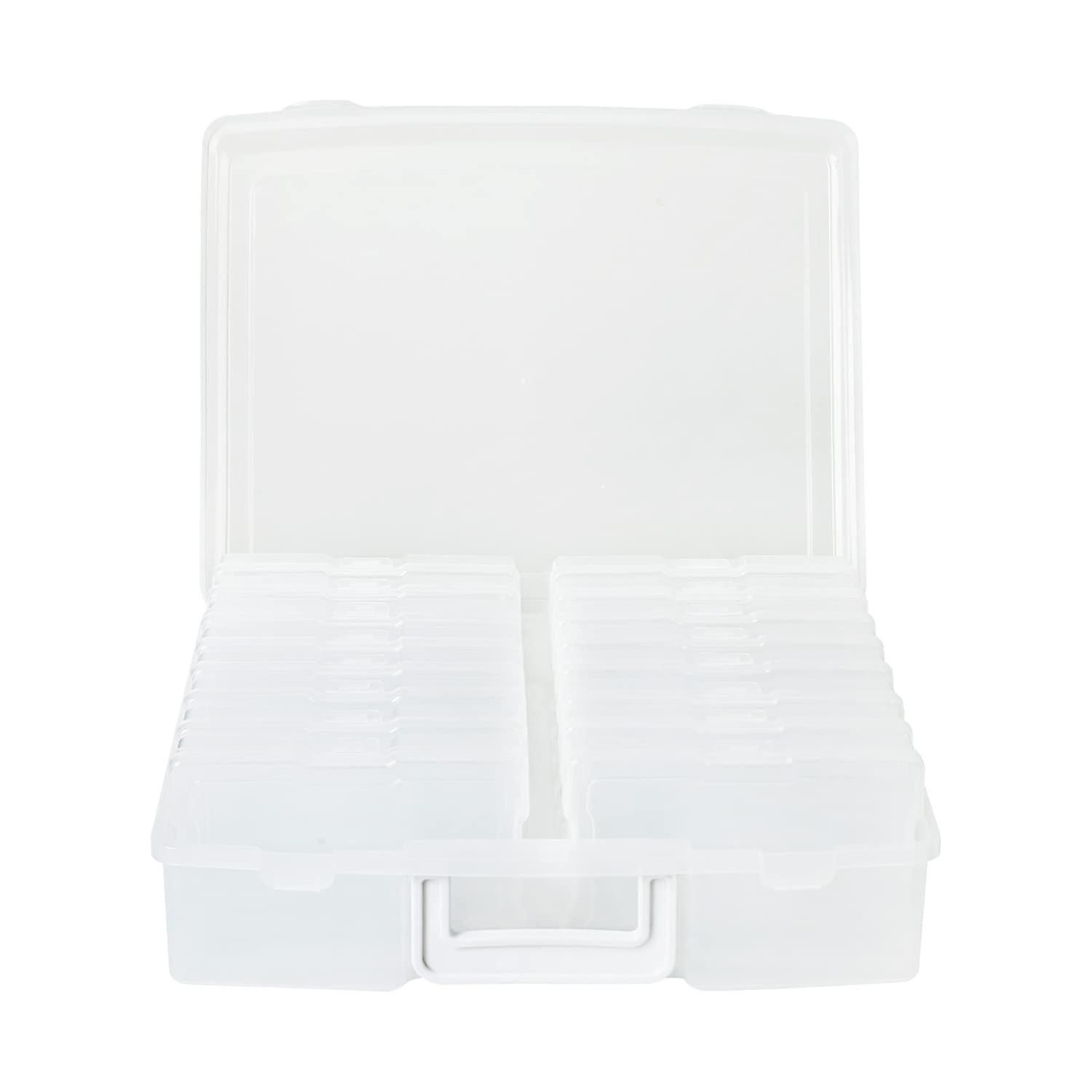 Photo Organizer Box for Picture Storage in White 4" x 6" Size