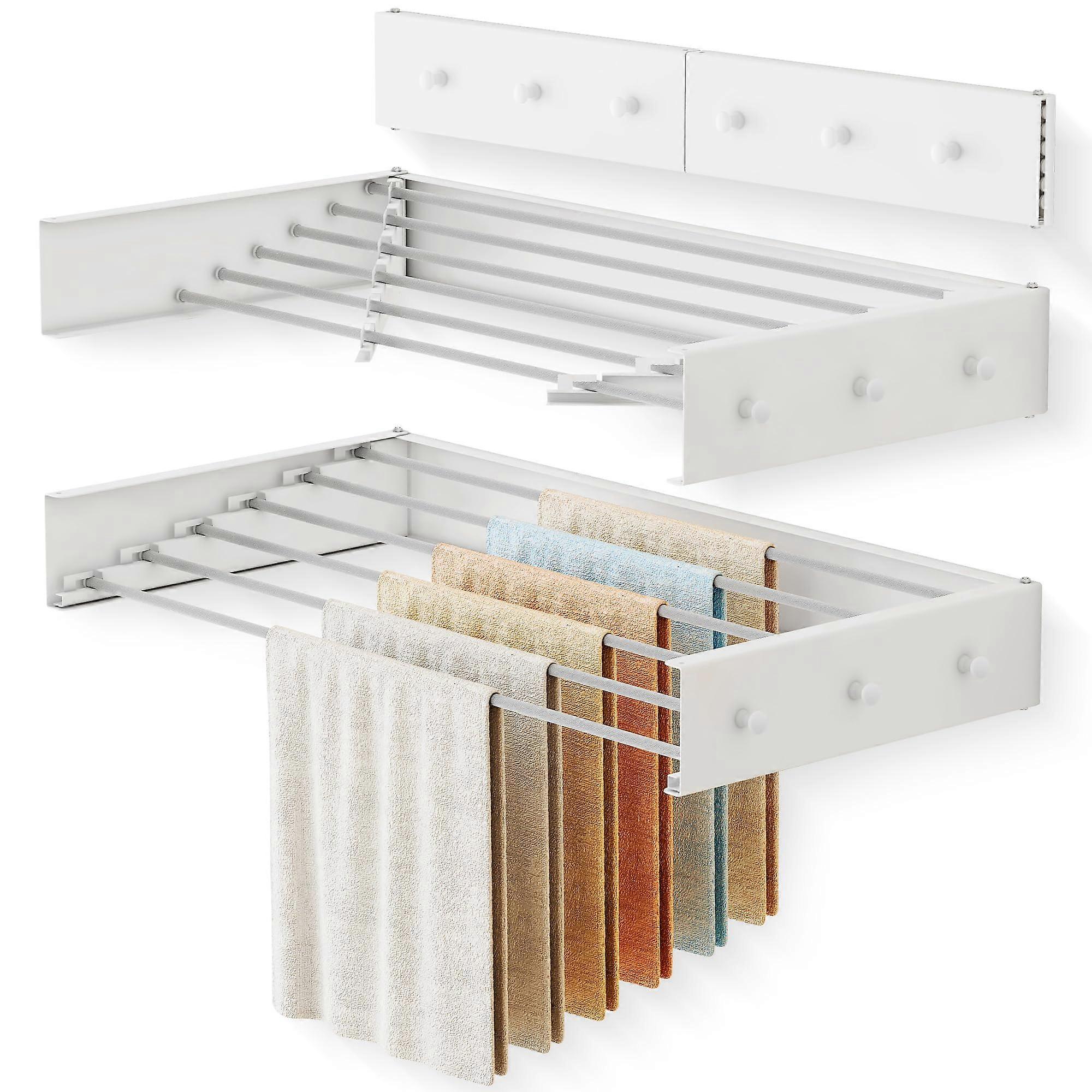 Foldable Wall-Mounted Drying Rack for Laundry and Storage 35.5'