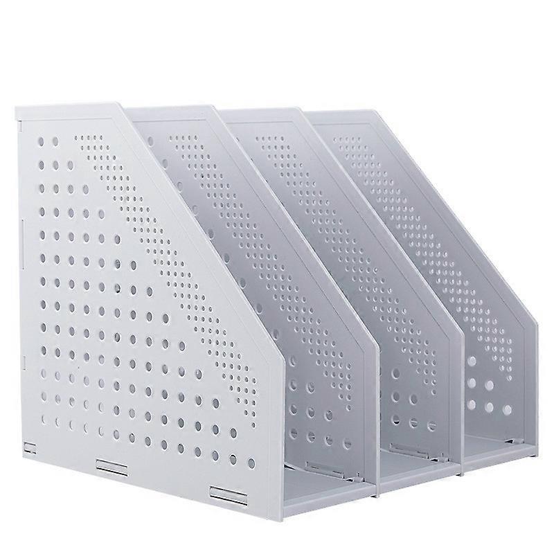 Deli 78995 Three-Compartment File Rack Foldable Desktop Storage Book Stand