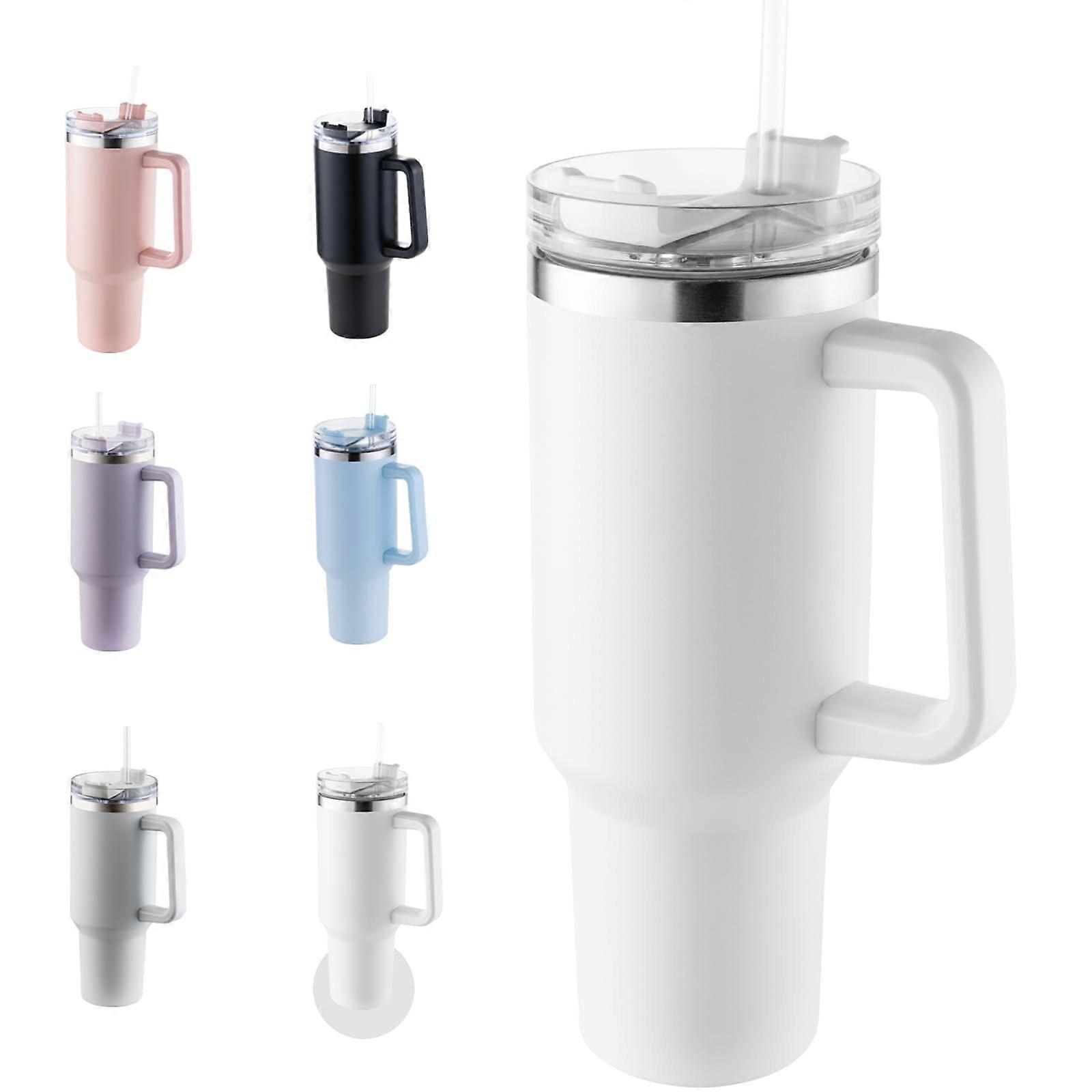 40 oz cups with handle, 40 hours of hold cold stainless steel cups, dual -walled vacuum bottle