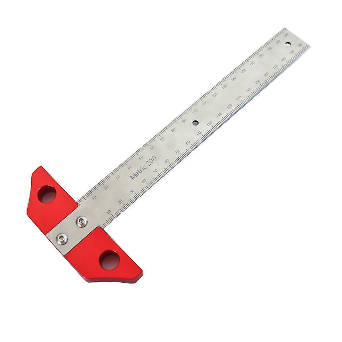 8" T Square Ruler - Durable, Accurate, Dual-scale Measuring Tool For Woodworking Projects, Compact & Portable