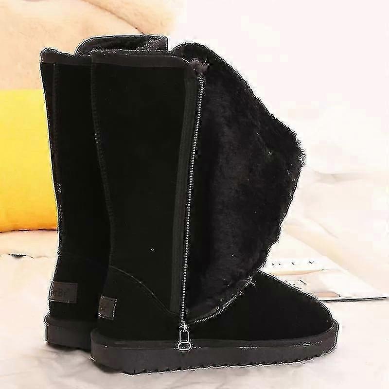 Ecelen Women's Winter Ankle Boots Plush Lined Side Zip Warm Platform Ankle Boots With Plush Lined Thfru22