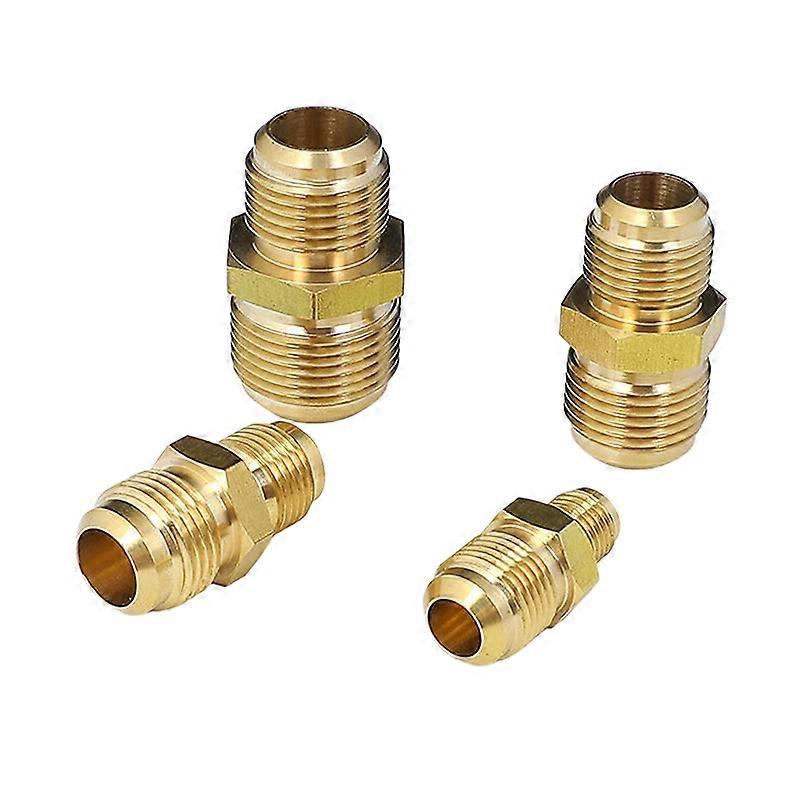 Equal Reducer Nipple Flare Tube OD 1/4" 5/16" 3/8" 1/2" 5/8" 3/4" 7/8" SAE-Standard Brass Pipe Fitting Connector Air Coniditoner