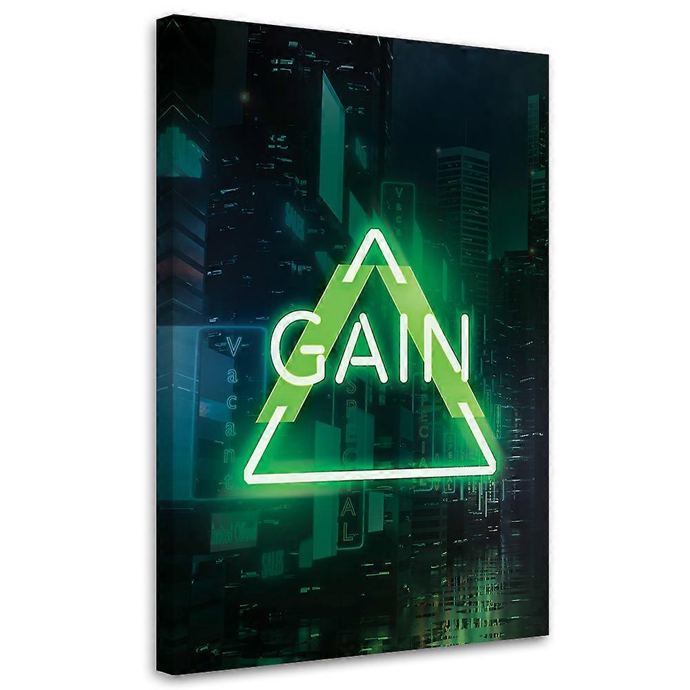 Fotobehang, Groene letters GAIN - 40x60