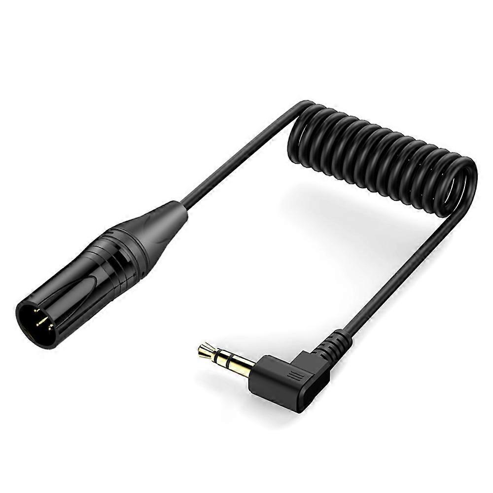 Gold Plated Connector Copper Core Right Angle Coiled Audio Cable, Length: 0.5m