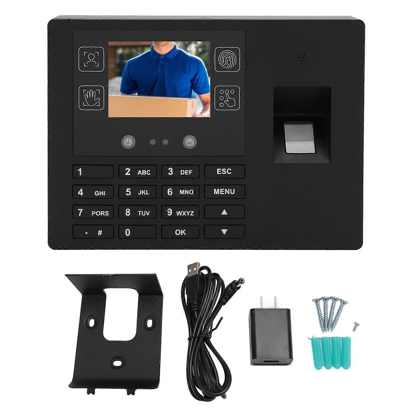 2.8 Inch Biometric Clock Multifunction Employee Time Attendance Machine with Face Finger Palm for Business Office