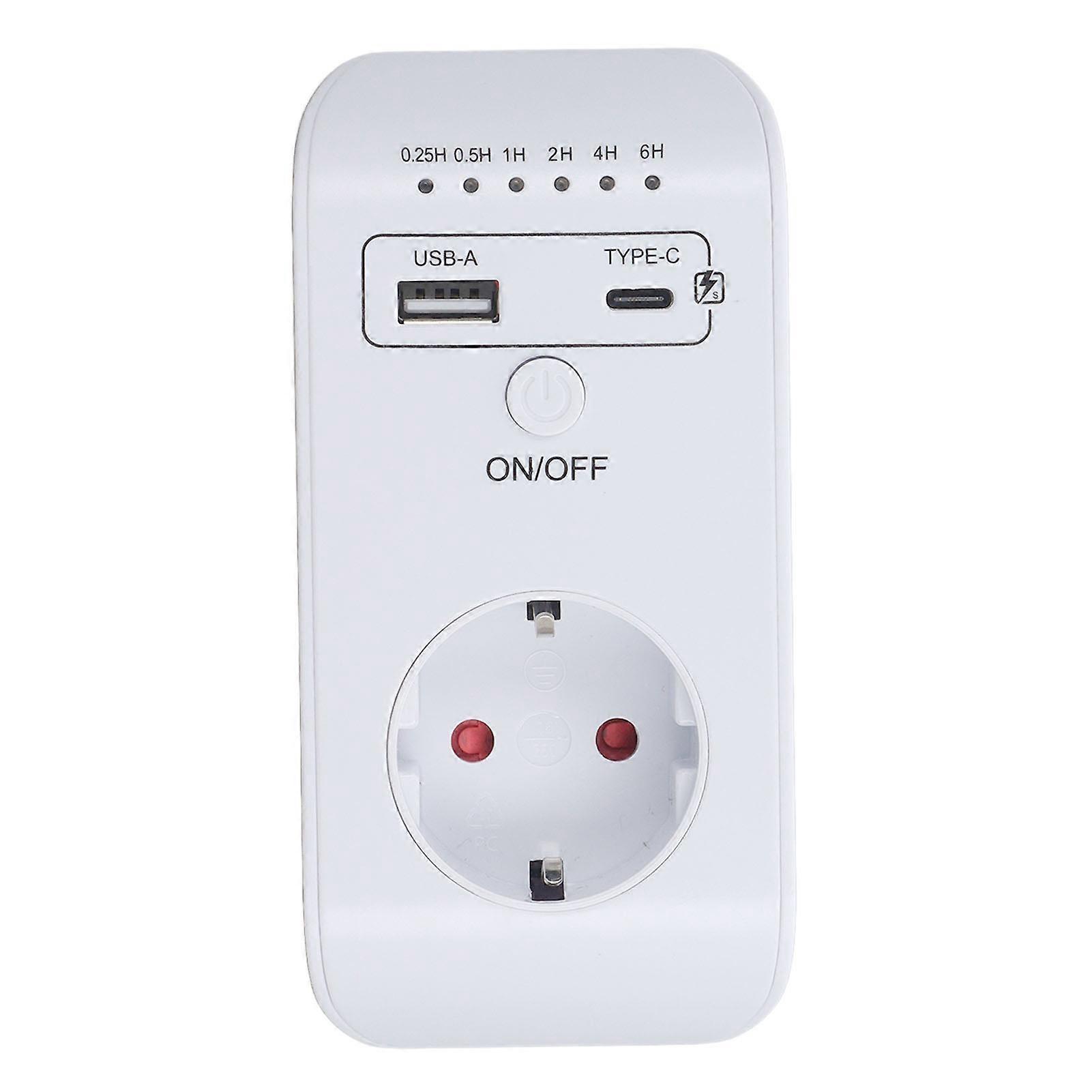Countdown Socket USB Type C Smart Time Controller Travel Plug Adapter 16A 3680W