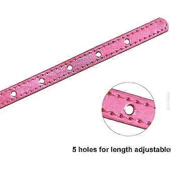 Cat Collar With Rhinestones, Pu Leather Kitty Collar With Rhinestones Buckle And