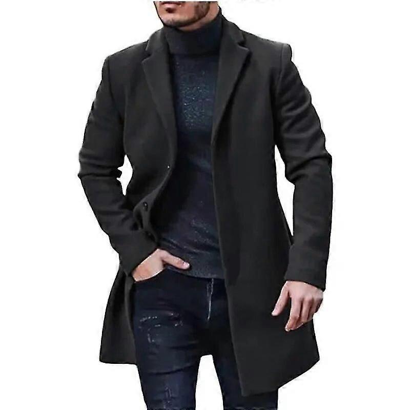 2024 New Arrivals Men's Wool Coat In Classic British Style With Single Button Closure