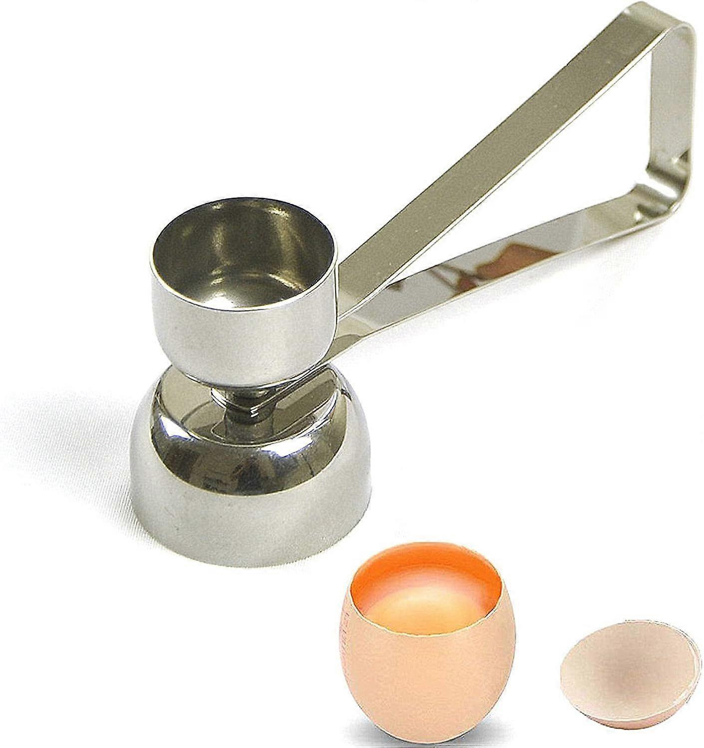 Egg Cracker Topper,Stainless Steel Egg Opener Egg Topper Cutter Shell Remover Poached Egg Separator Egg Whacker Egg Hammer Touch for Raw/Soft/Hard Boi
