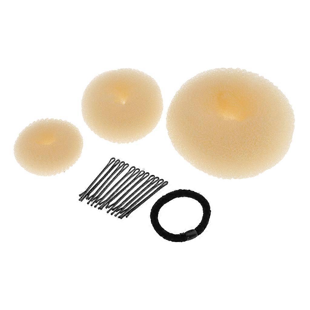 Styling Donut bun making Ring pins Accessories Beige