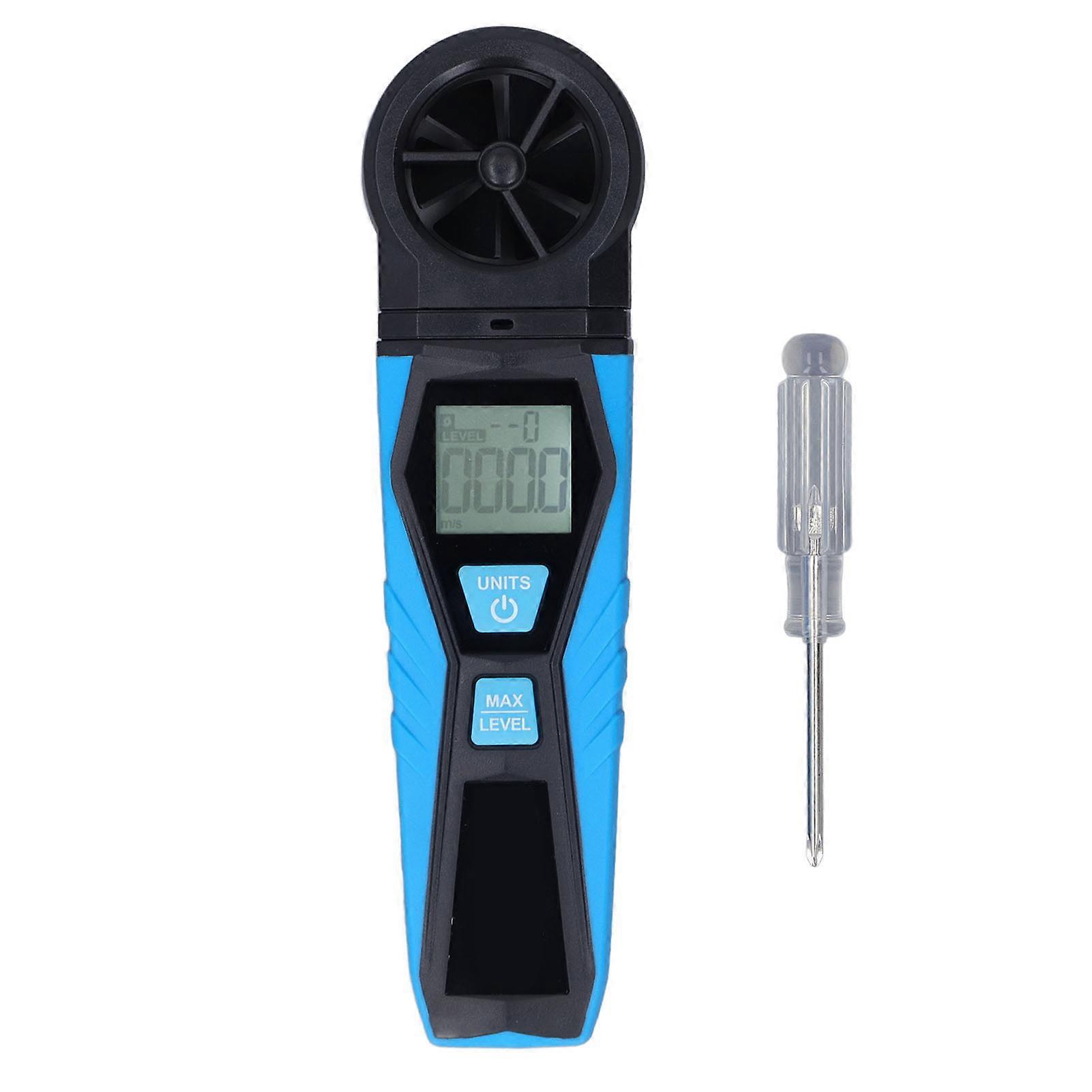 Handheld Anemometer 180° Fan Rotation LCD Digital Display Temperature Humidity Wind Meter Detector
