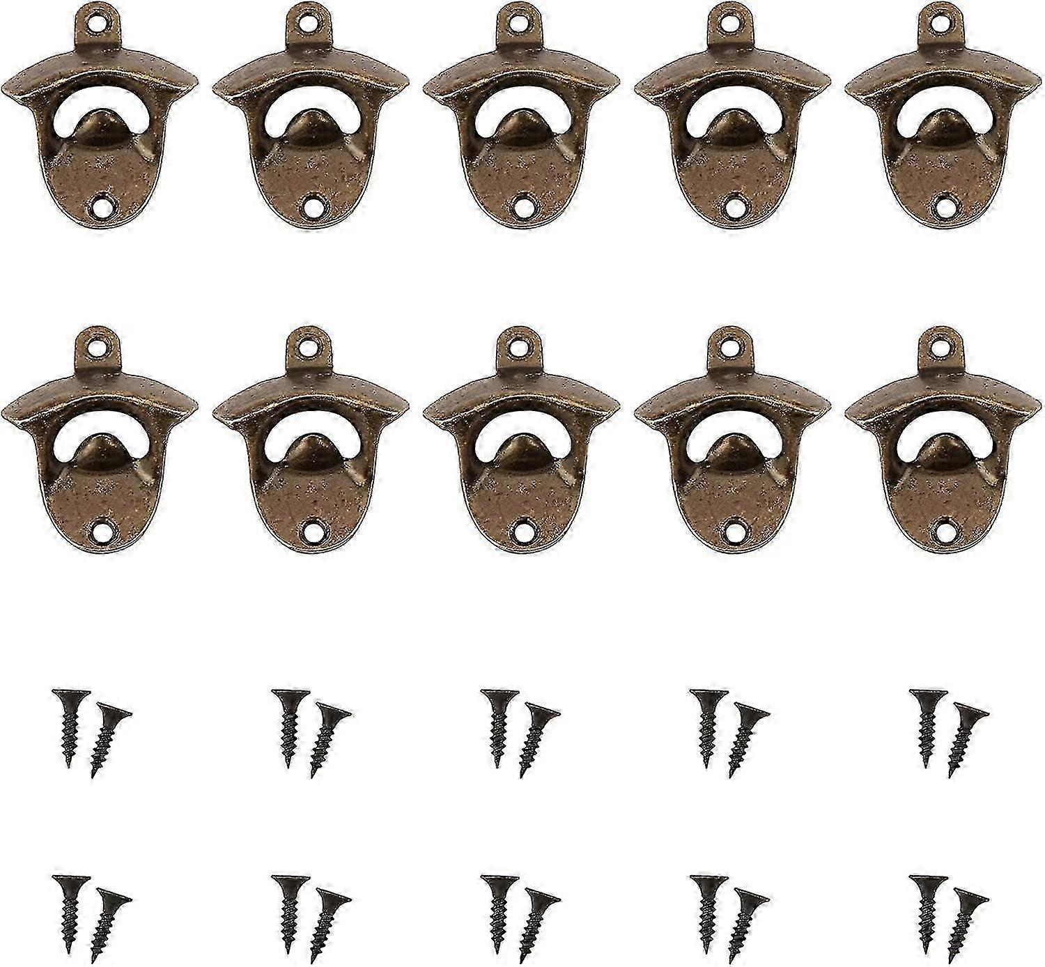 10pcs Bronze Wall Mounted Bottle Opener for Cafe Bars
