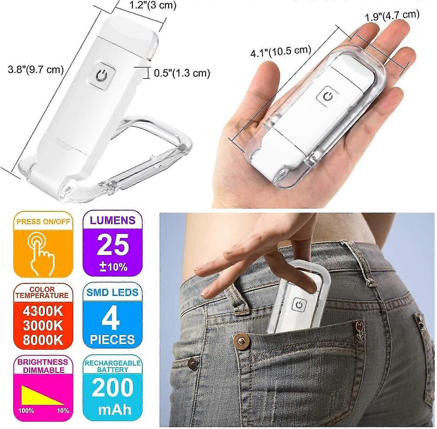 Rechargeable LED Reading Lamp - Flexible, Portable Book Light with Eye Protection & Bookmark Function