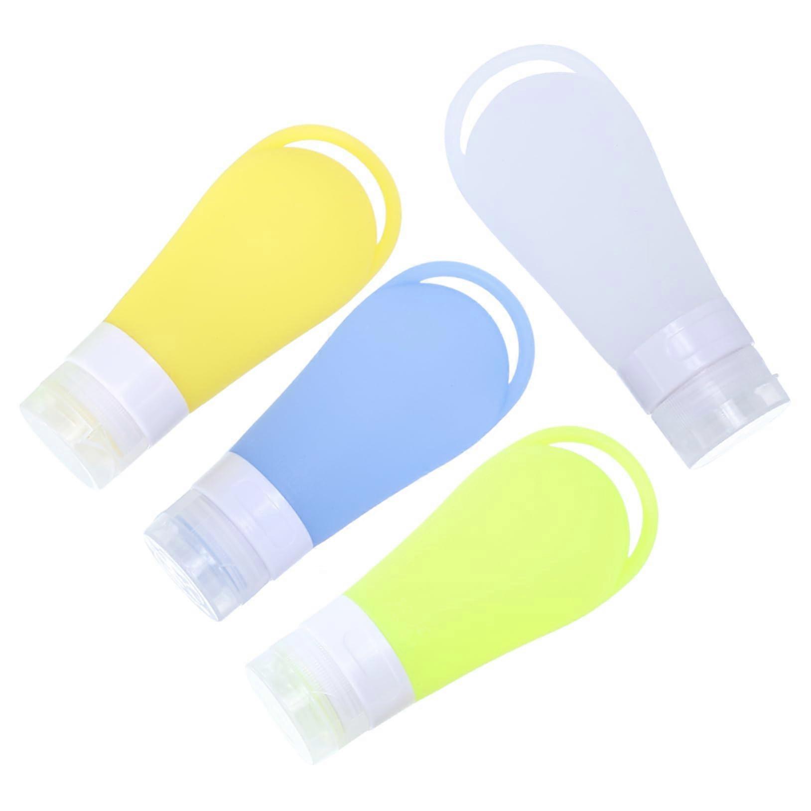 4pcs Travel Size Spray Bottles Squeezable Shampoo Bottles Empty Refillable Cosmetic Containers Ref: 6172