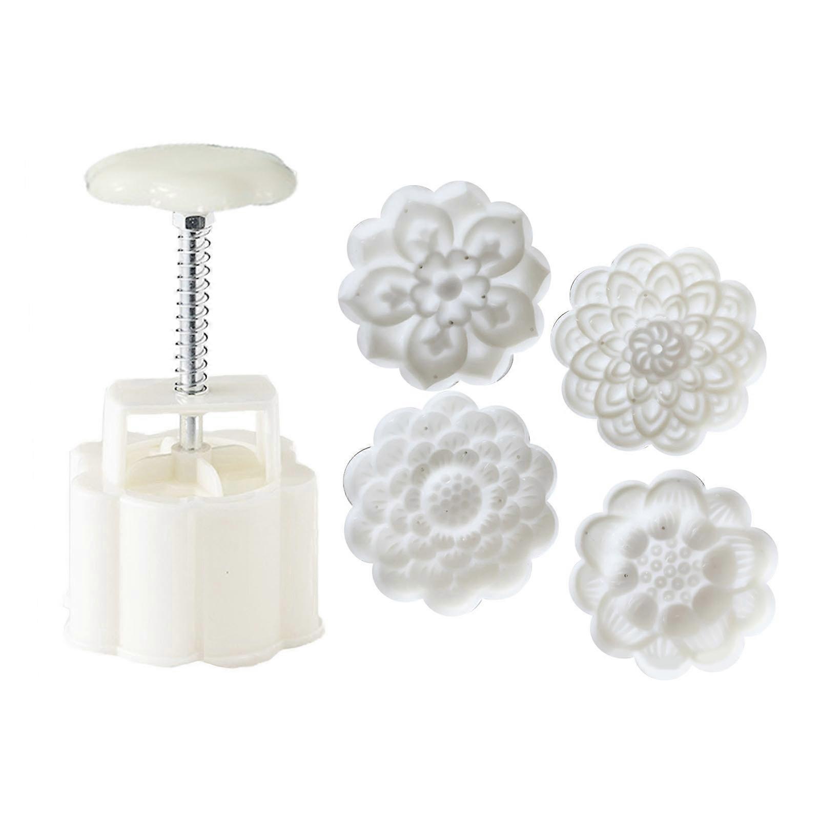 75gロータスシェイププラスチック月餅スタンプDIY月餅型DIYベーキングアクセサリー月餅ツール中秋節用