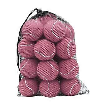 20 bolas de tênis elásticas com diâmetro de 6,4 cm, ideais para treinos esportivos ao ar livre, com design resistente ao desgaste.