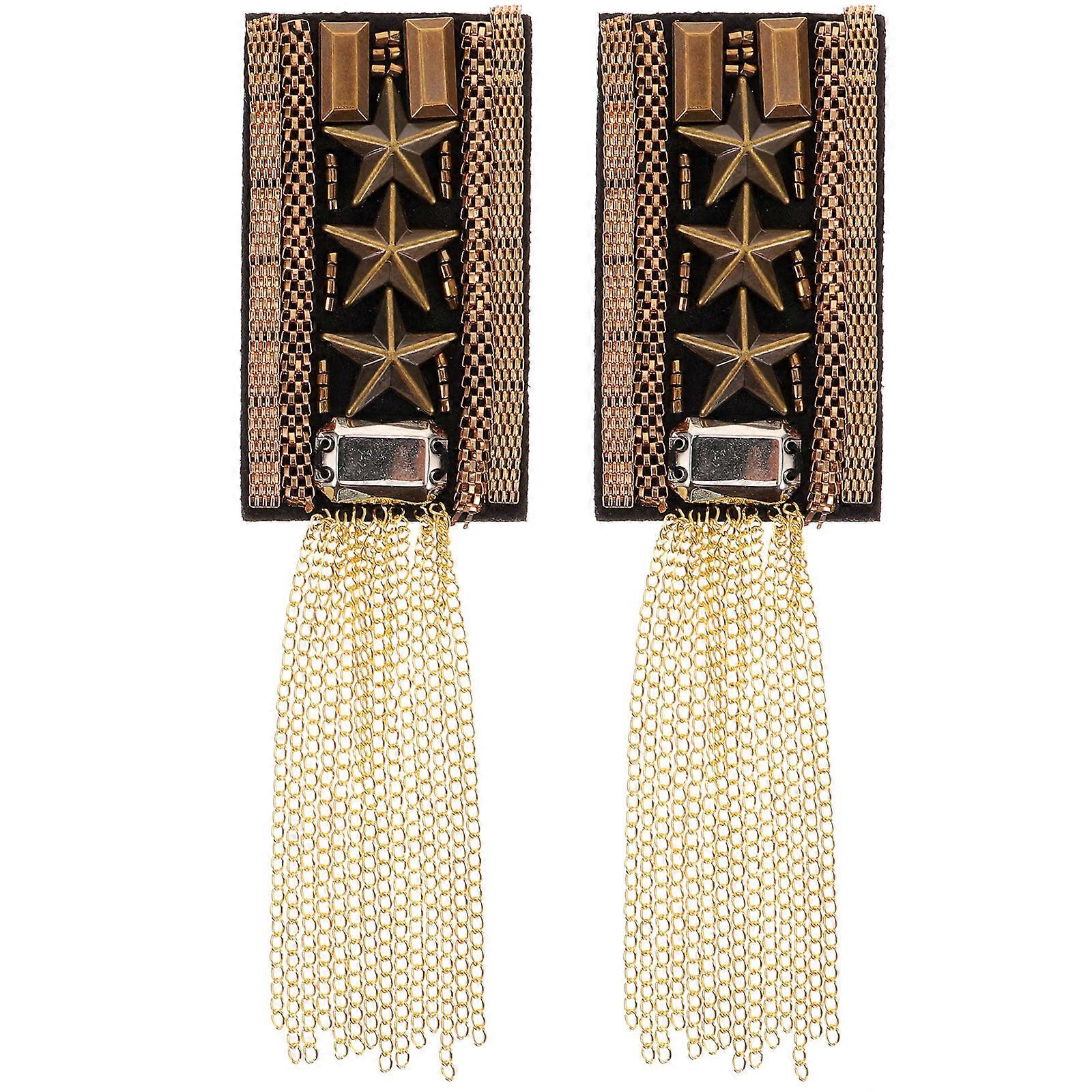 Here's a refined and engaging product description for your **Vintage Rhinestone Tassel Shoulder Epaulettes**:
### **1 Pair Vintage Rhinestone