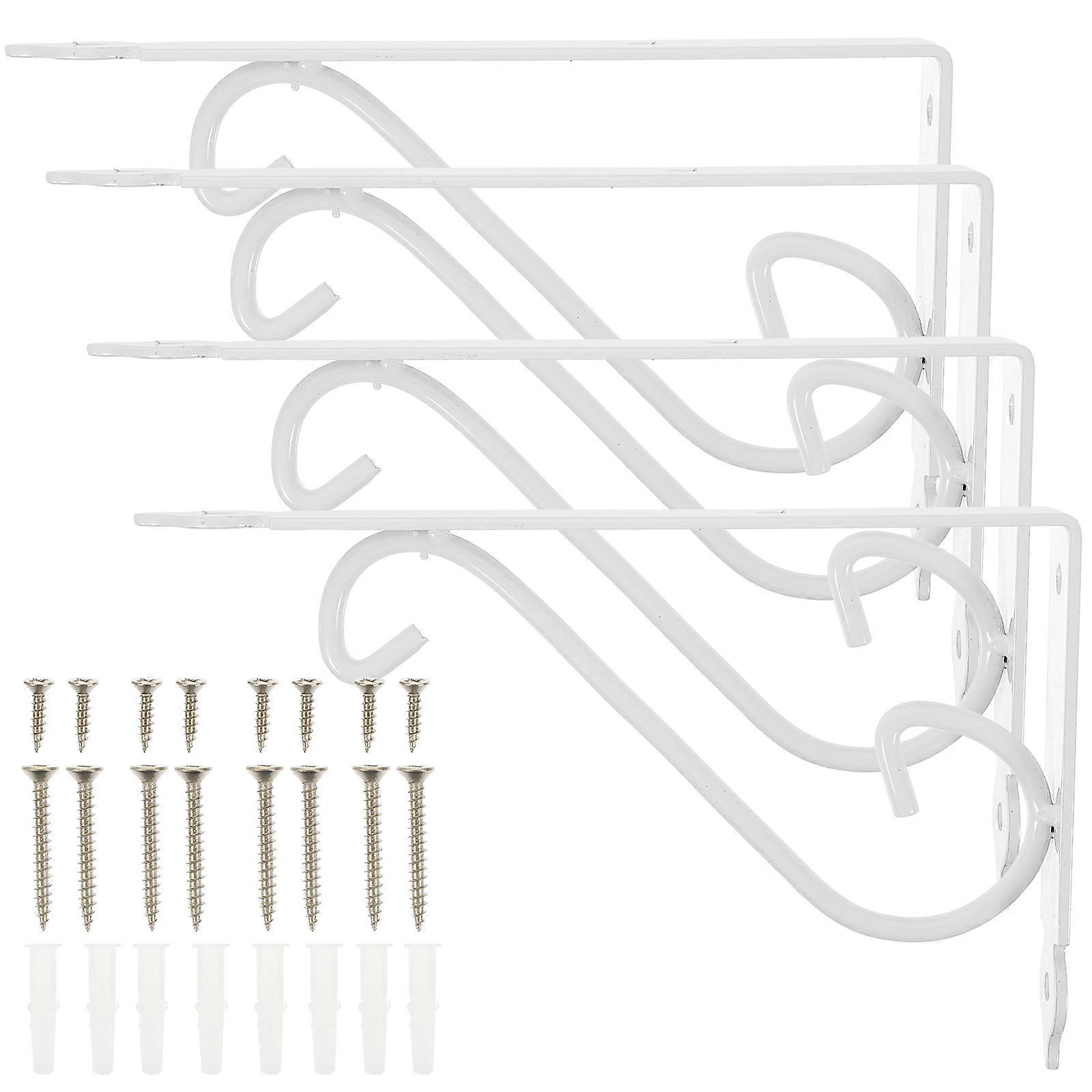 Wall Mounted Shelves Supporter, Floral Triangle Brackets for Bookrack and Display
