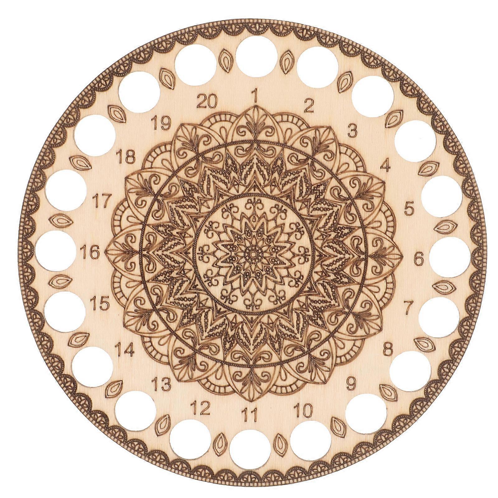 Kirjontatarvikkeet teline puinen langanpitotyökalu tee-se-itse-projekteihin vaaleankeltainen 14,00X14,00X0,30cm 1kpl