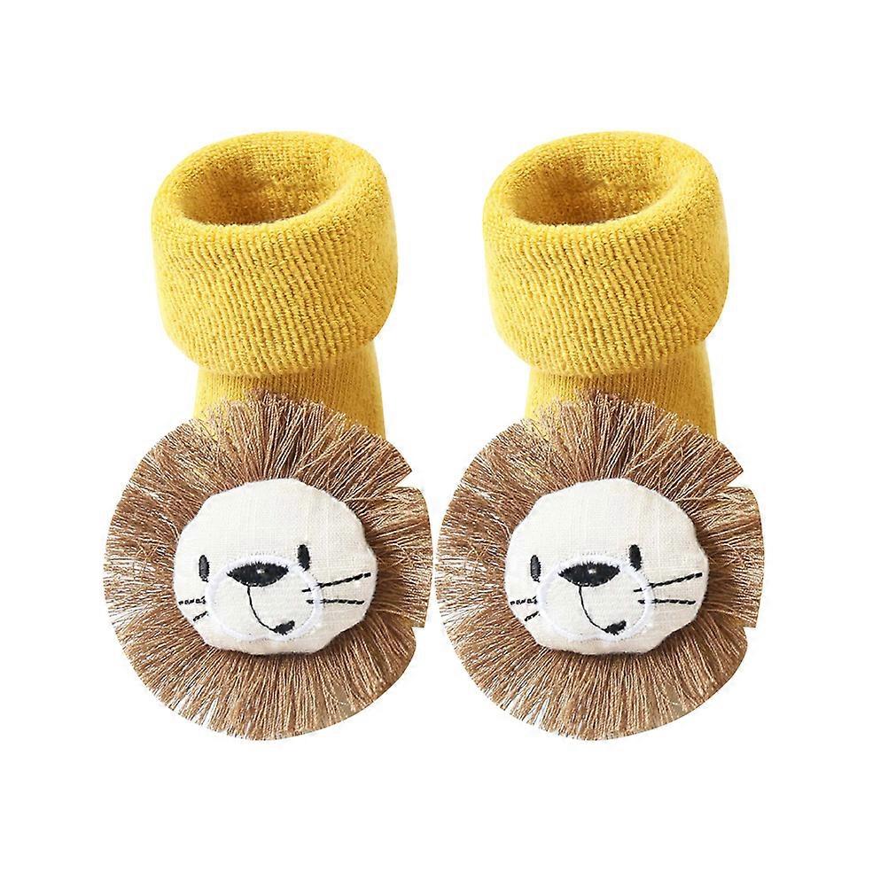 Baby Warm Socks Cartoon Lion Thicken Non Slip for Kids Toddler Winter 1 Pair